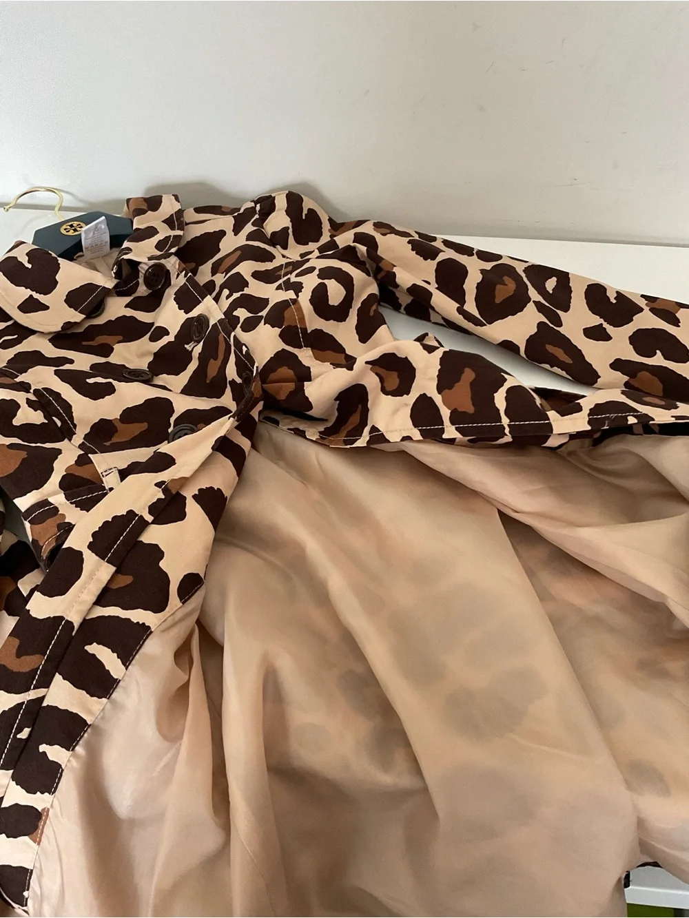 Gymboree Kids Leopard Print Trench Coat - Brown/Beige Size M(7-8)